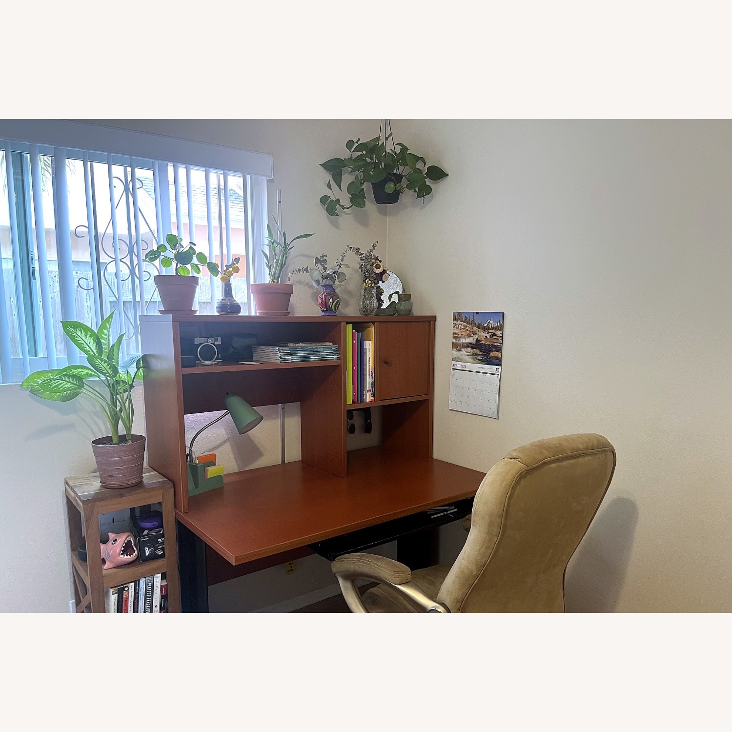 Real Wood Desk with Matching Removable Hutch - image-3