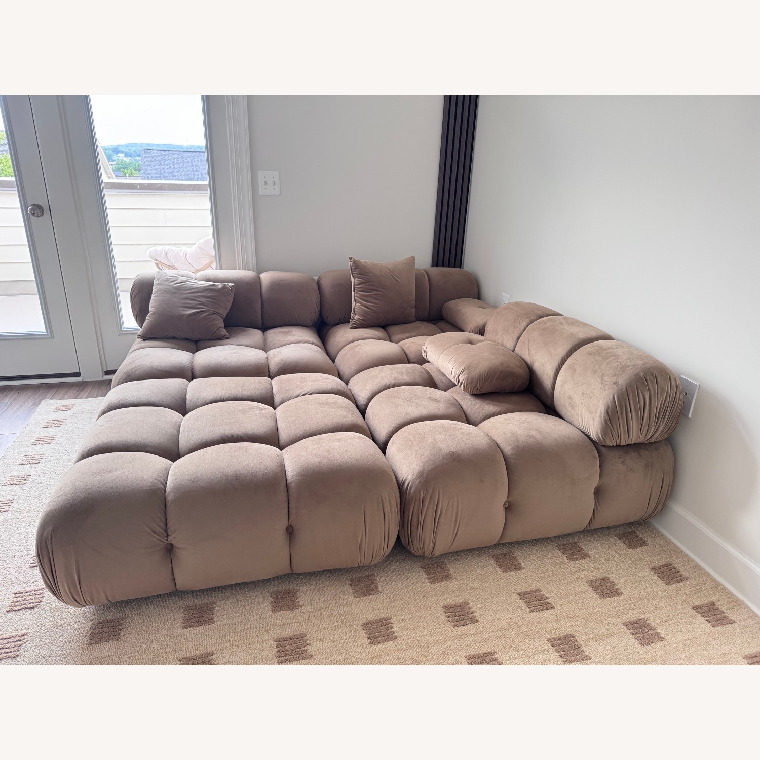 TOV Furniture Light Brown Velvet 3+ Seater Sofa - image-5