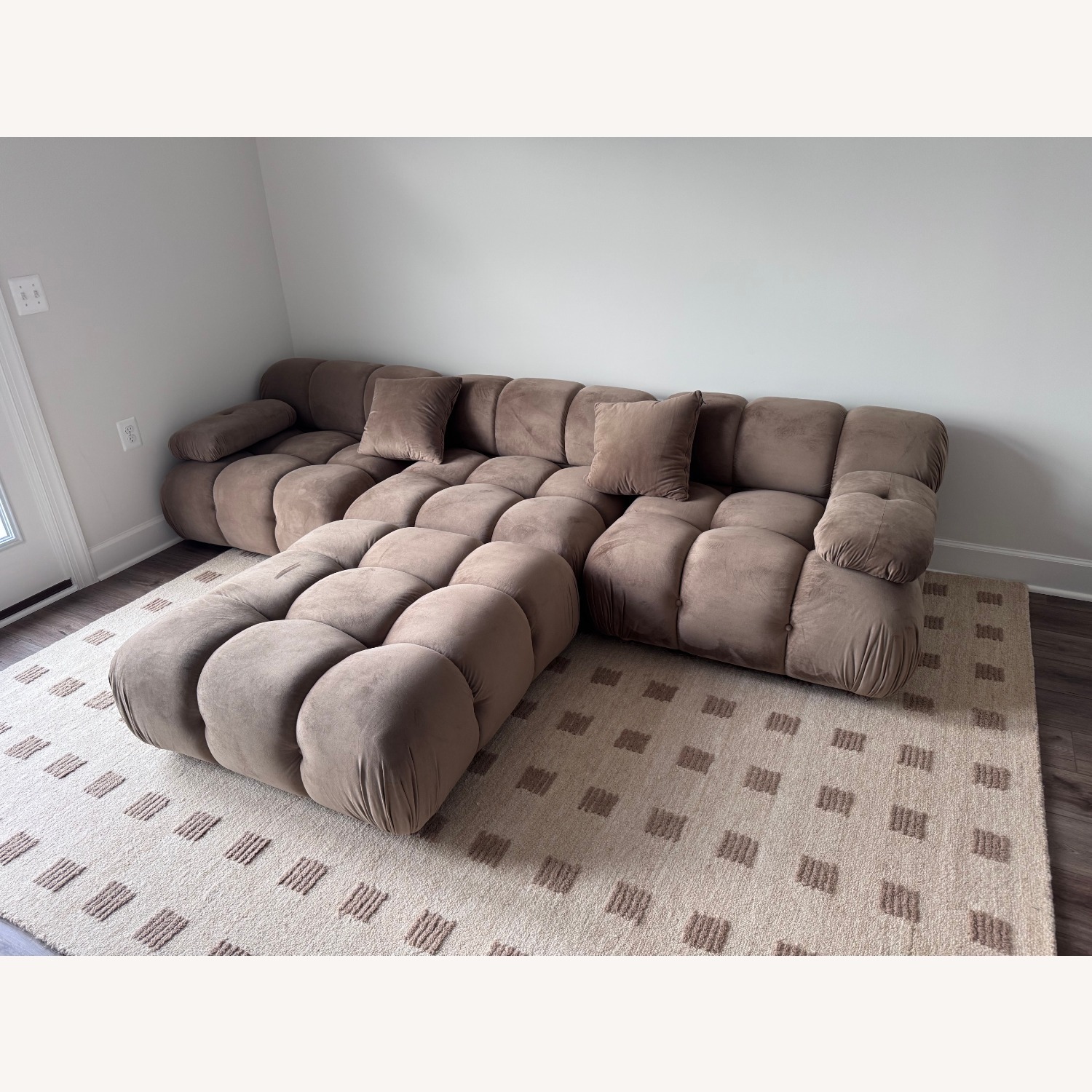 TOV Furniture Light Brown Velvet 3+ Seater Sofa - image-4