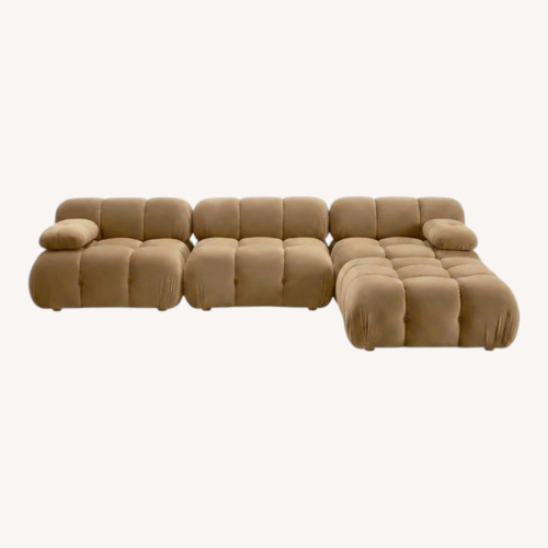 Used TOV Furniture Light Brown Velvet 3+ Seater Sofa for sale on AptDeco