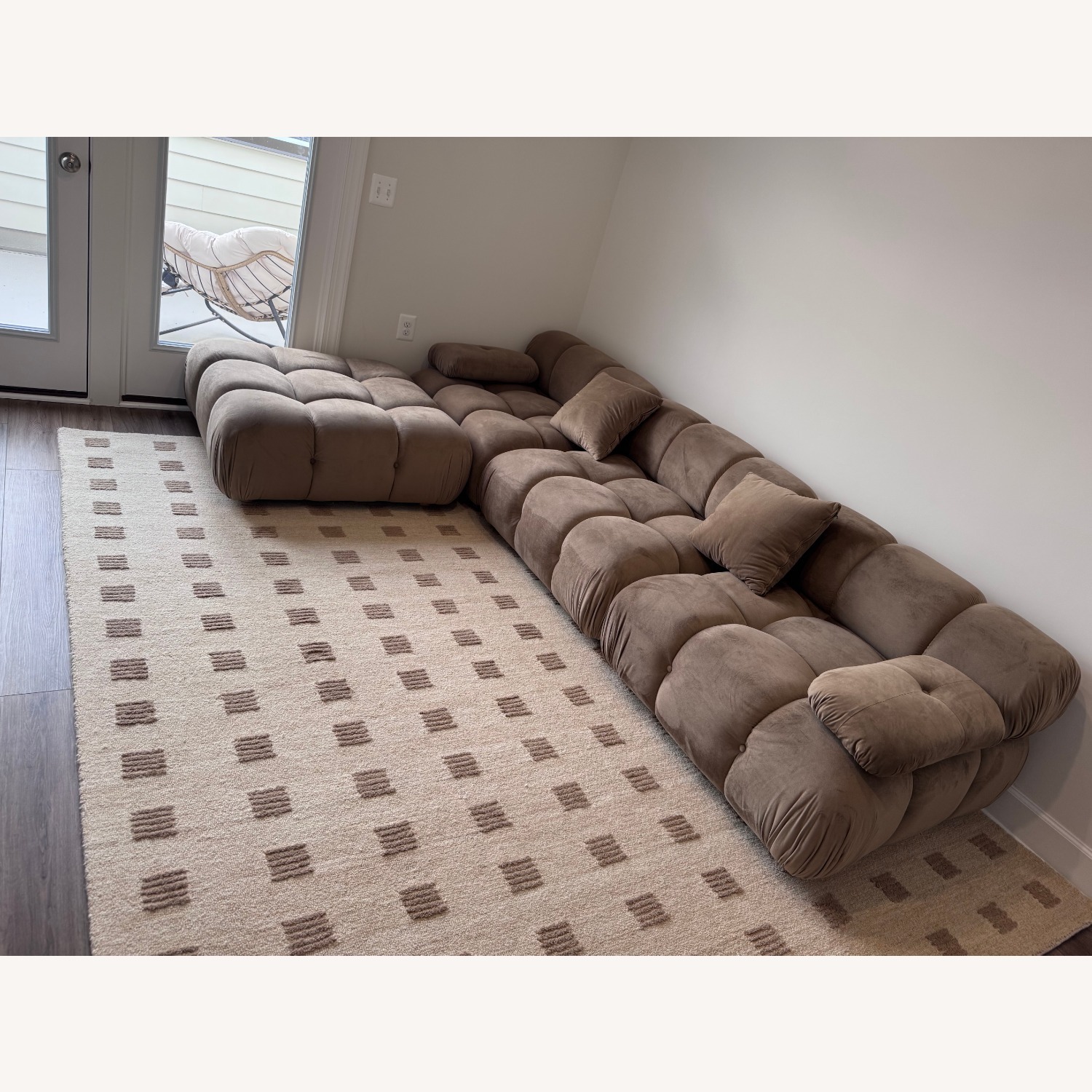TOV Furniture Light Brown Velvet 3+ Seater Sofa - image-3