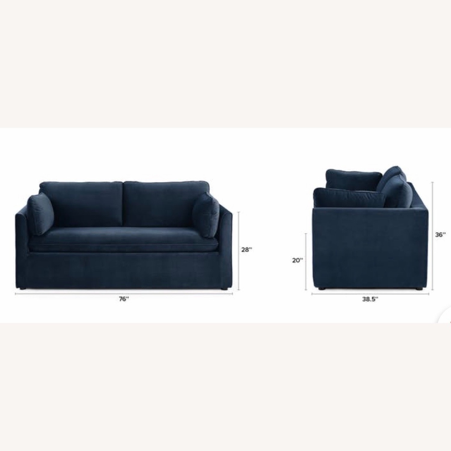Article Oneira Blue Velvet Sleeper Sofa - image-3