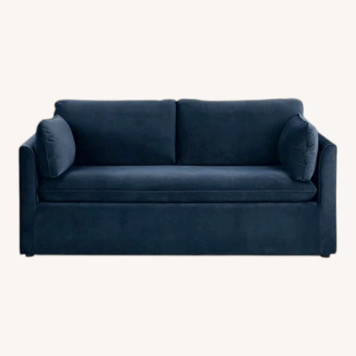 Used Article Oneira Blue Velvet Sleeper Sofa for sale on AptDeco