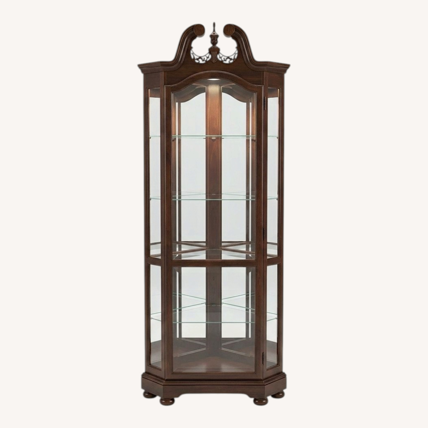 Howard Miller Mahogany Lighted Curio Cabinet - image-0