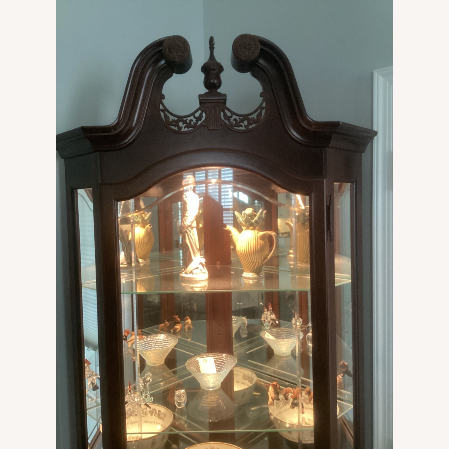 Howard Miller Mahogany Lighted Curio Cabinet - image-3