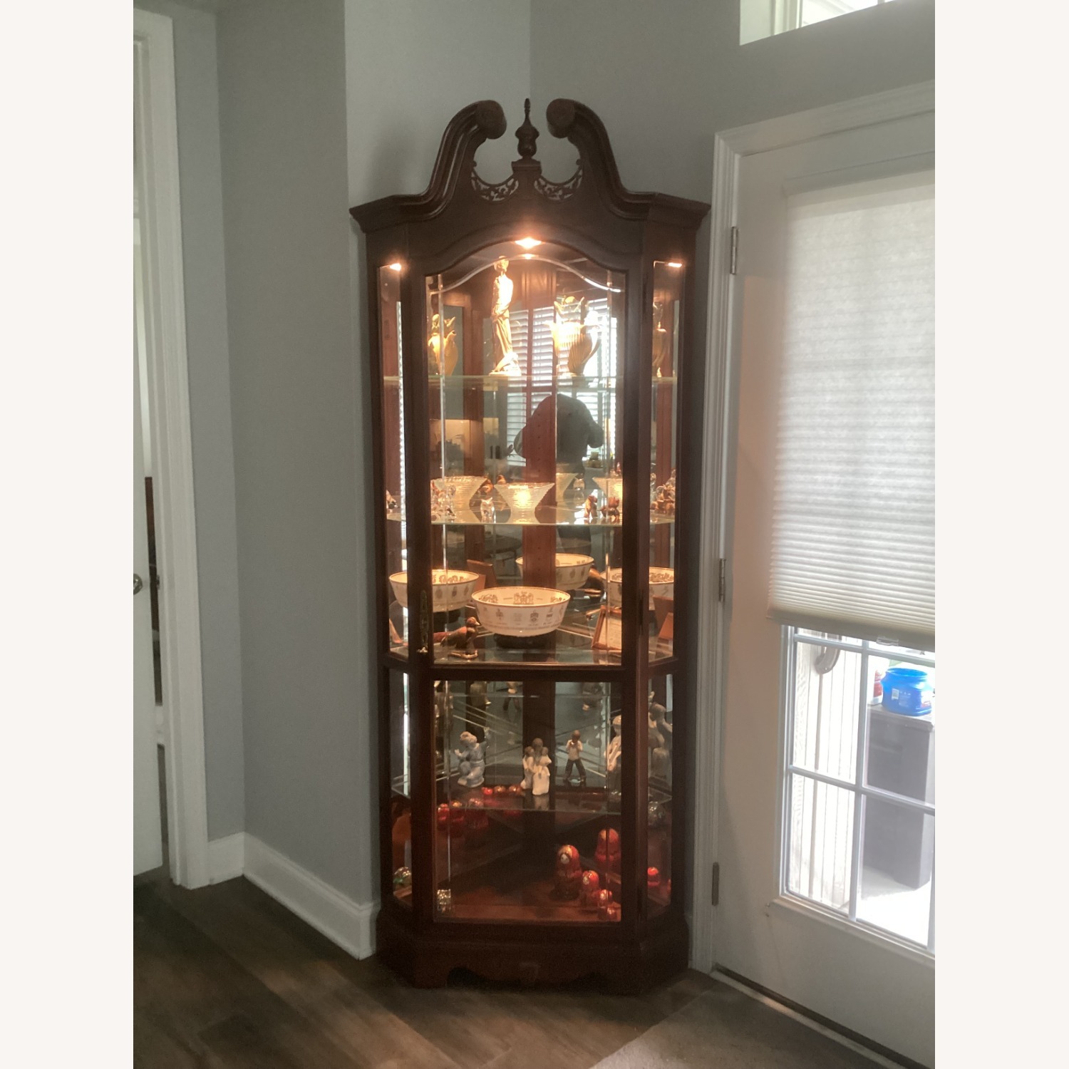 Howard Miller Mahogany Lighted Curio Cabinet - image-4
