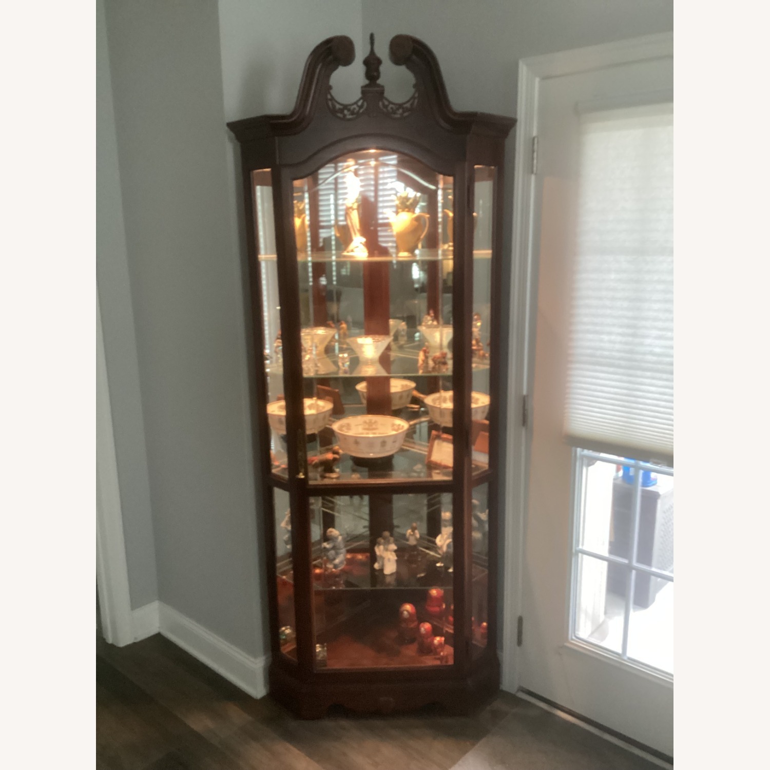 Howard Miller Mahogany Lighted Curio Cabinet - image-1