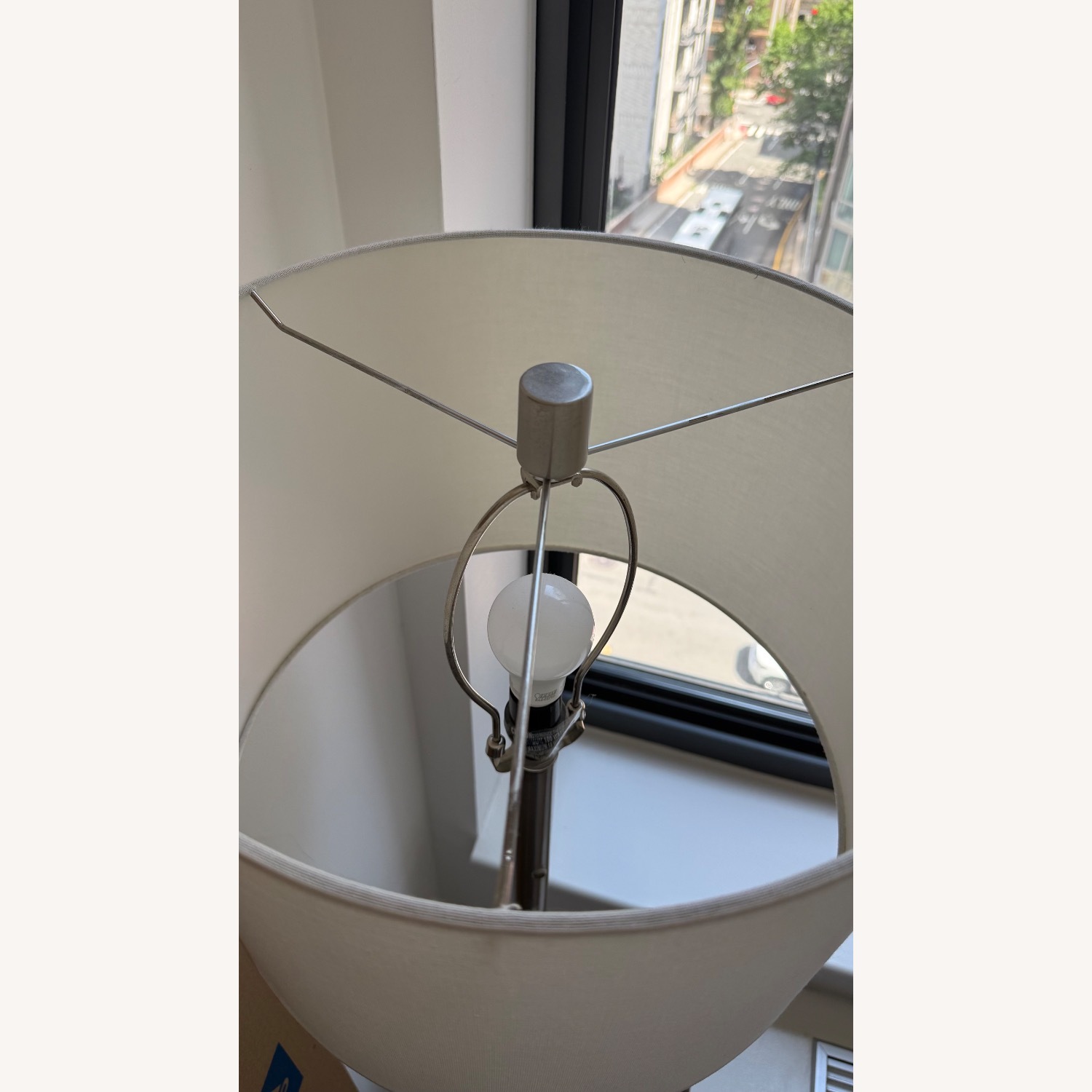 White Metal Floor Lamp - image-2