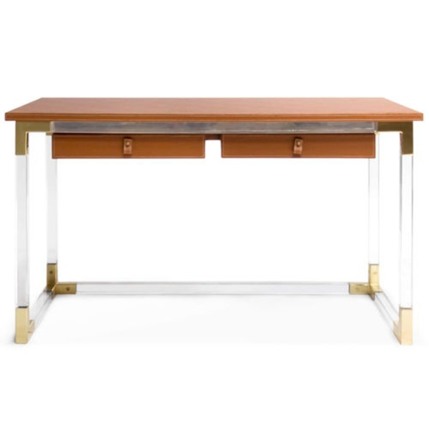 Jonathan Adler Jacques Light Brown Leather Desk - image-7