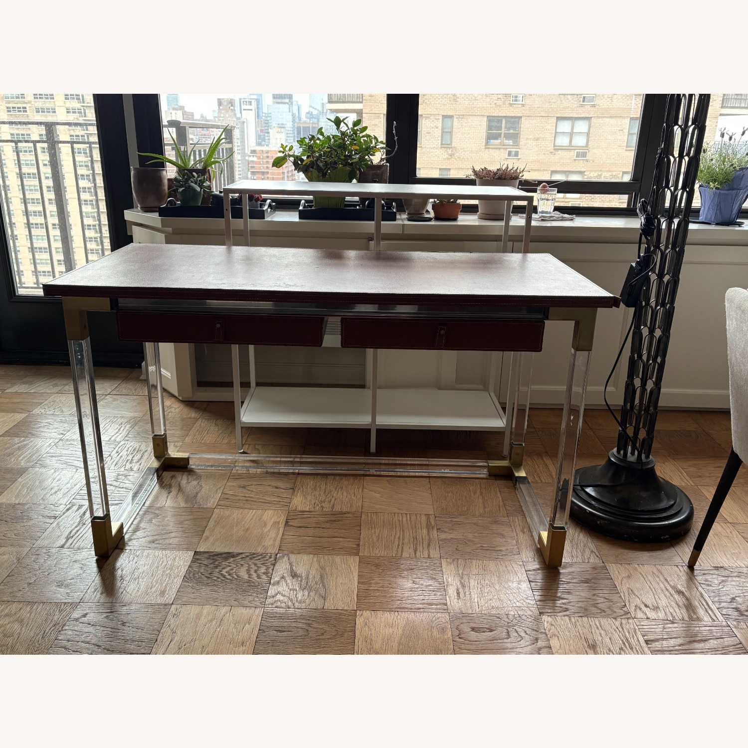 Jonathan Adler Jacques Light Brown Leather Desk - image-6