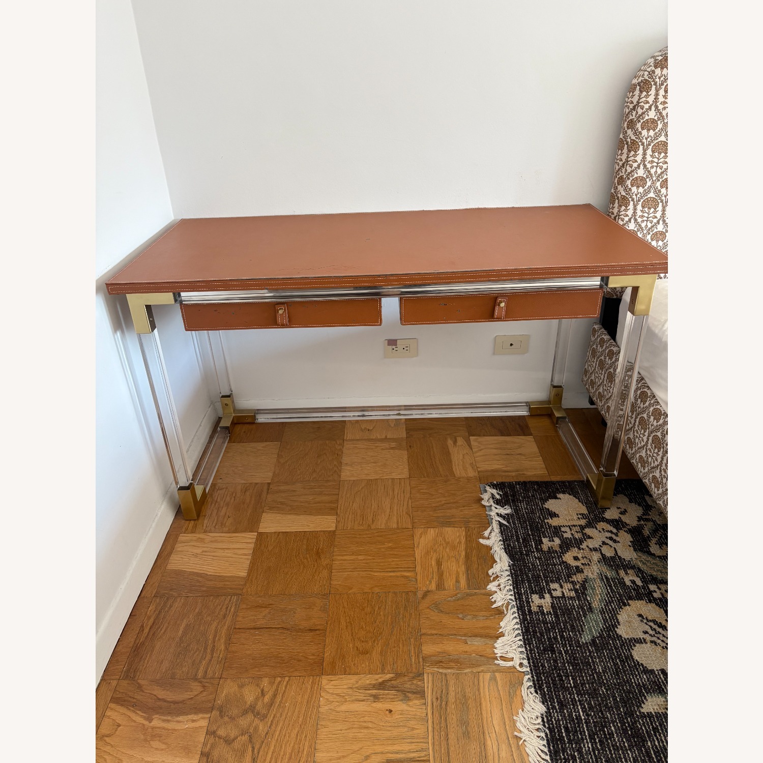 Jonathan Adler Jacques Light Brown Leather Desk - image-1