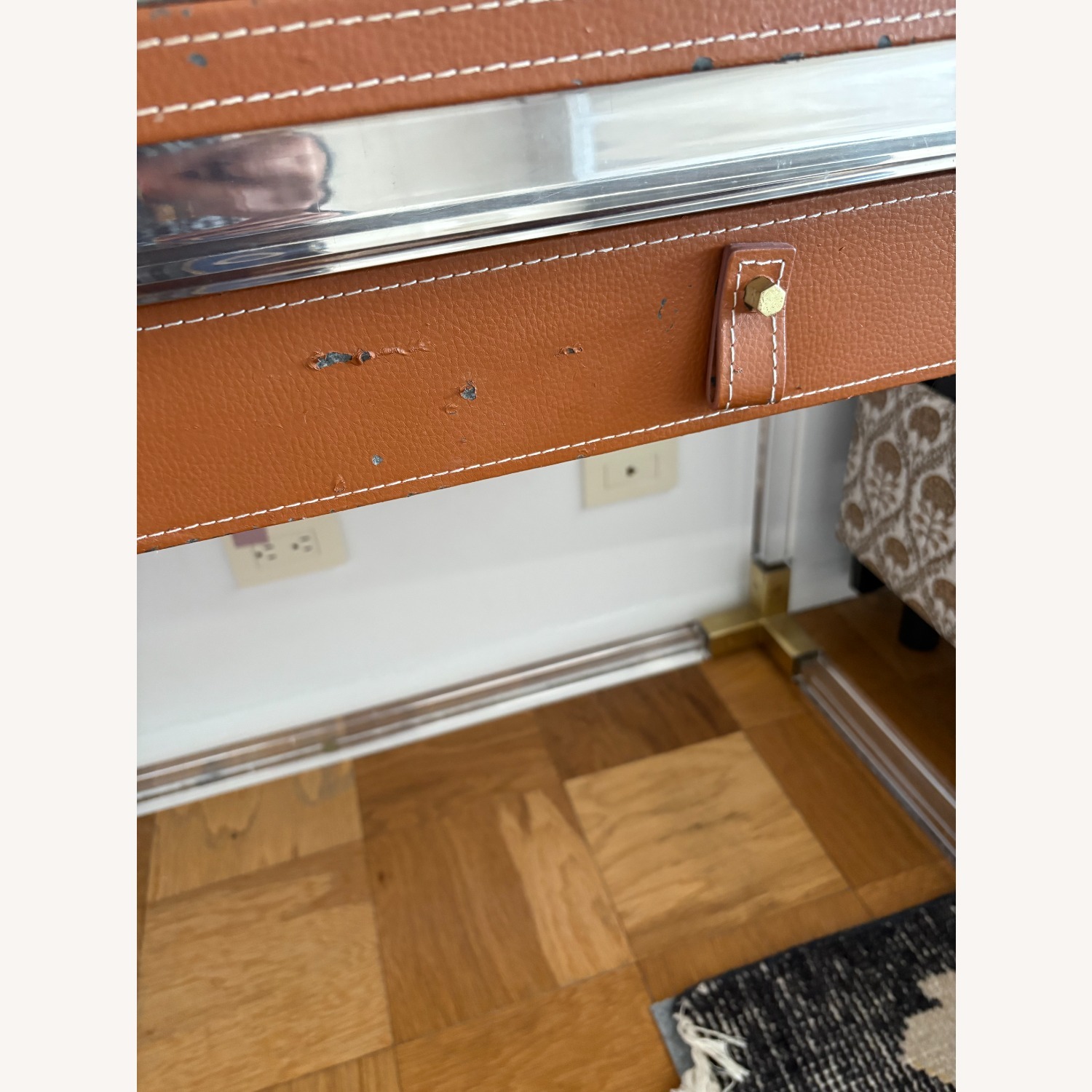 Jonathan Adler Jacques Light Brown Leather Desk - image-5