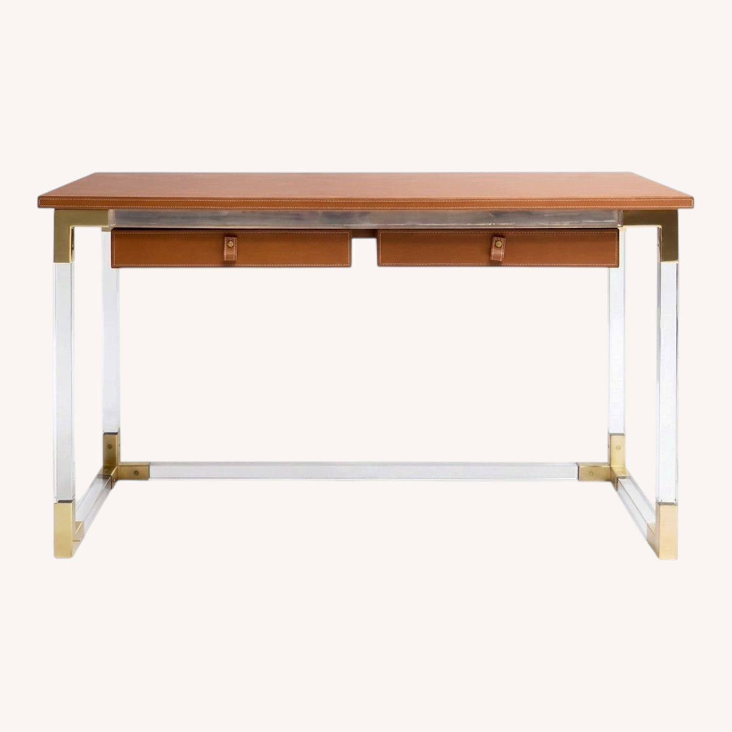 Jonathan Adler Jacques Light Brown Leather Desk - image-0