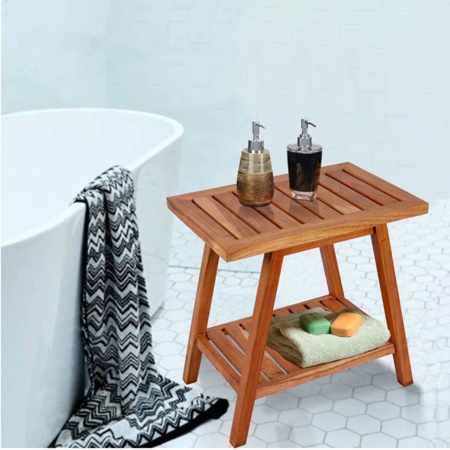 Overstock Acacia Bench - image-1