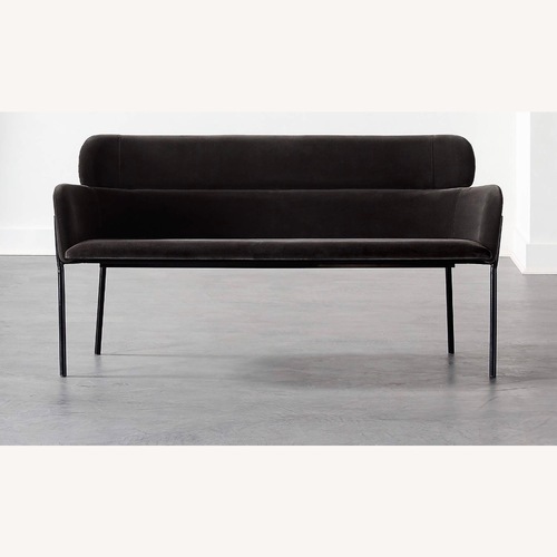 Used CB2 Azalea Mink Bench Dark Brown Velvet Bench for sale on AptDeco
