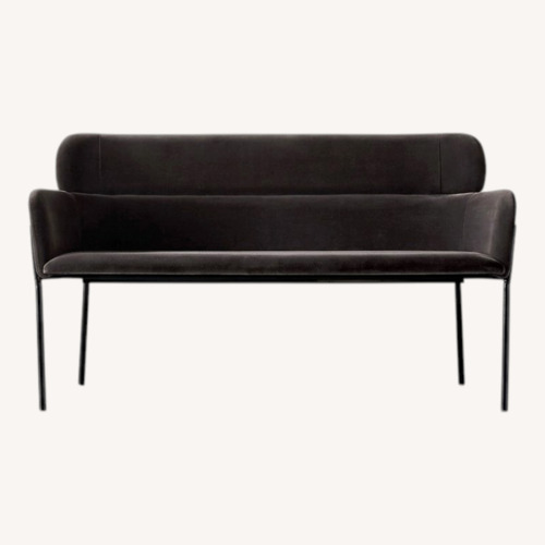 Used CB2 Azalea Mink Bench Dark Brown Velvet Bench for sale on AptDeco