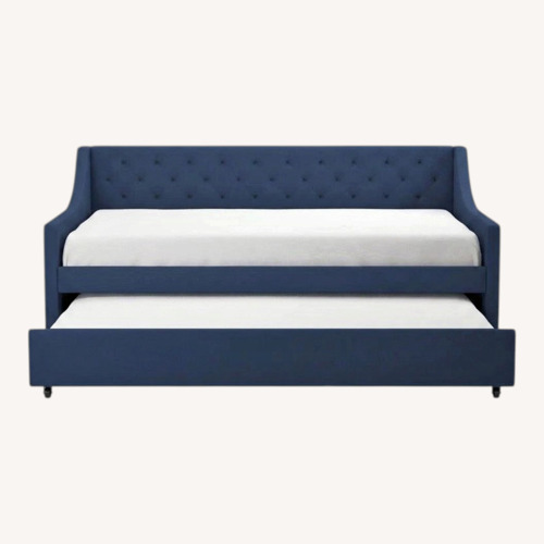 Used 9 by Novogratz Blue Linen Daybed for sale on AptDeco