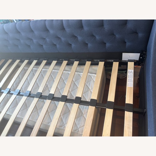 Used 9 by Novogratz Blue Linen Daybed for sale on AptDeco