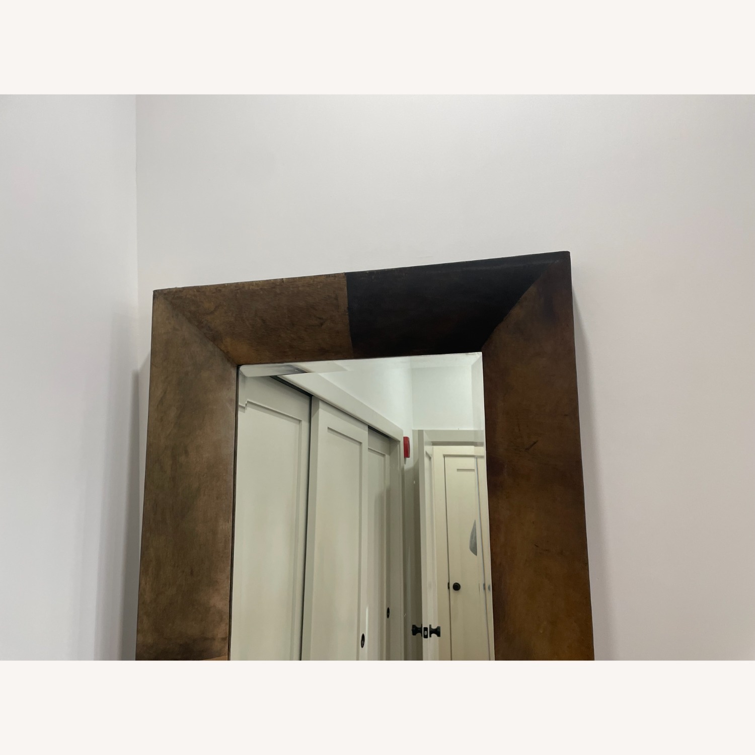 Crate & Barrel Maxx Leather & Glass Floor Mirror - image-5