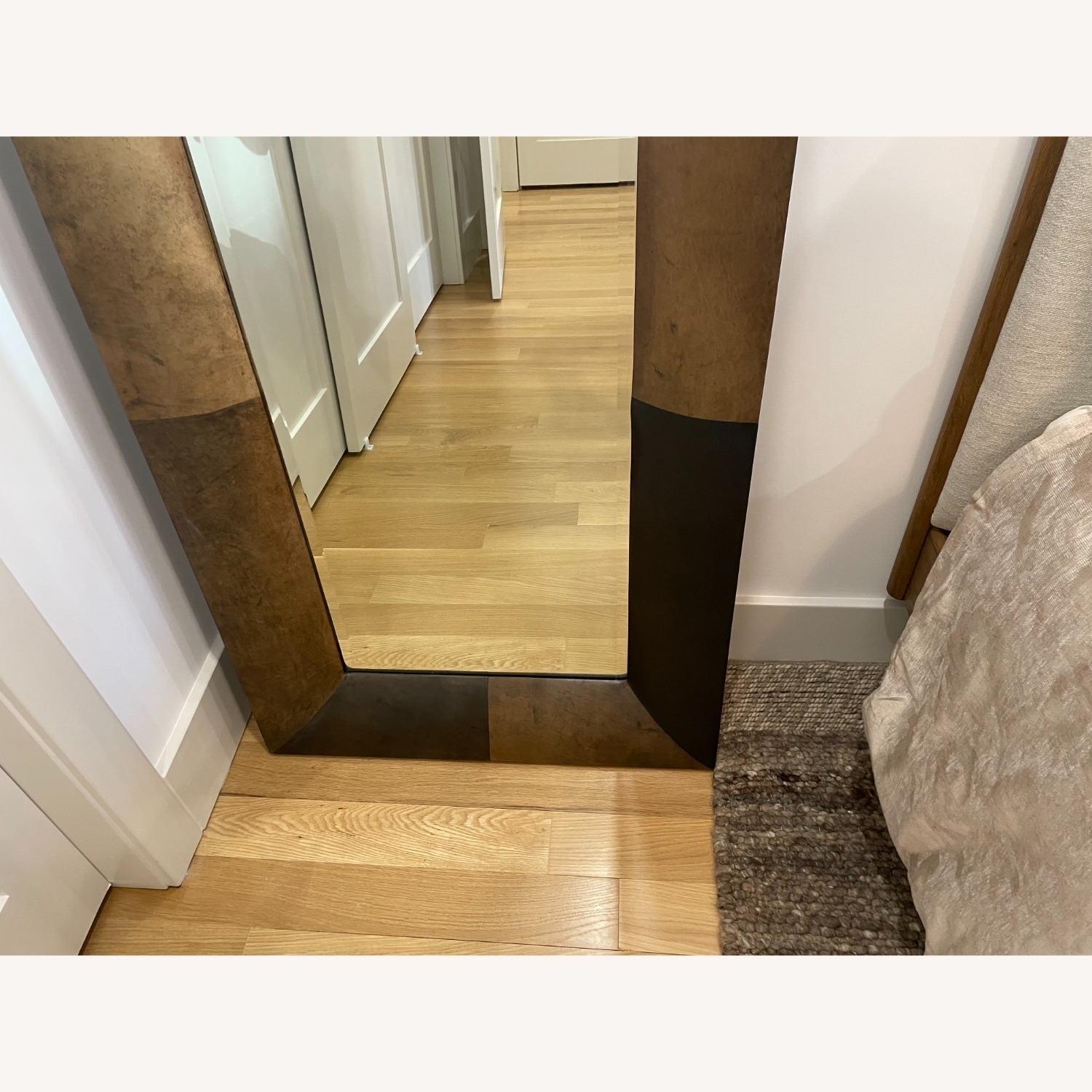 Crate & Barrel Maxx Leather & Glass Floor Mirror - image-4