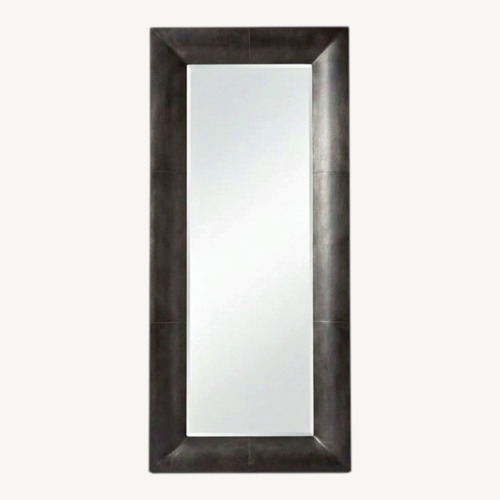 Used Crate & Barrel Maxx Leather & Glass Floor Mirror for sale on AptDeco