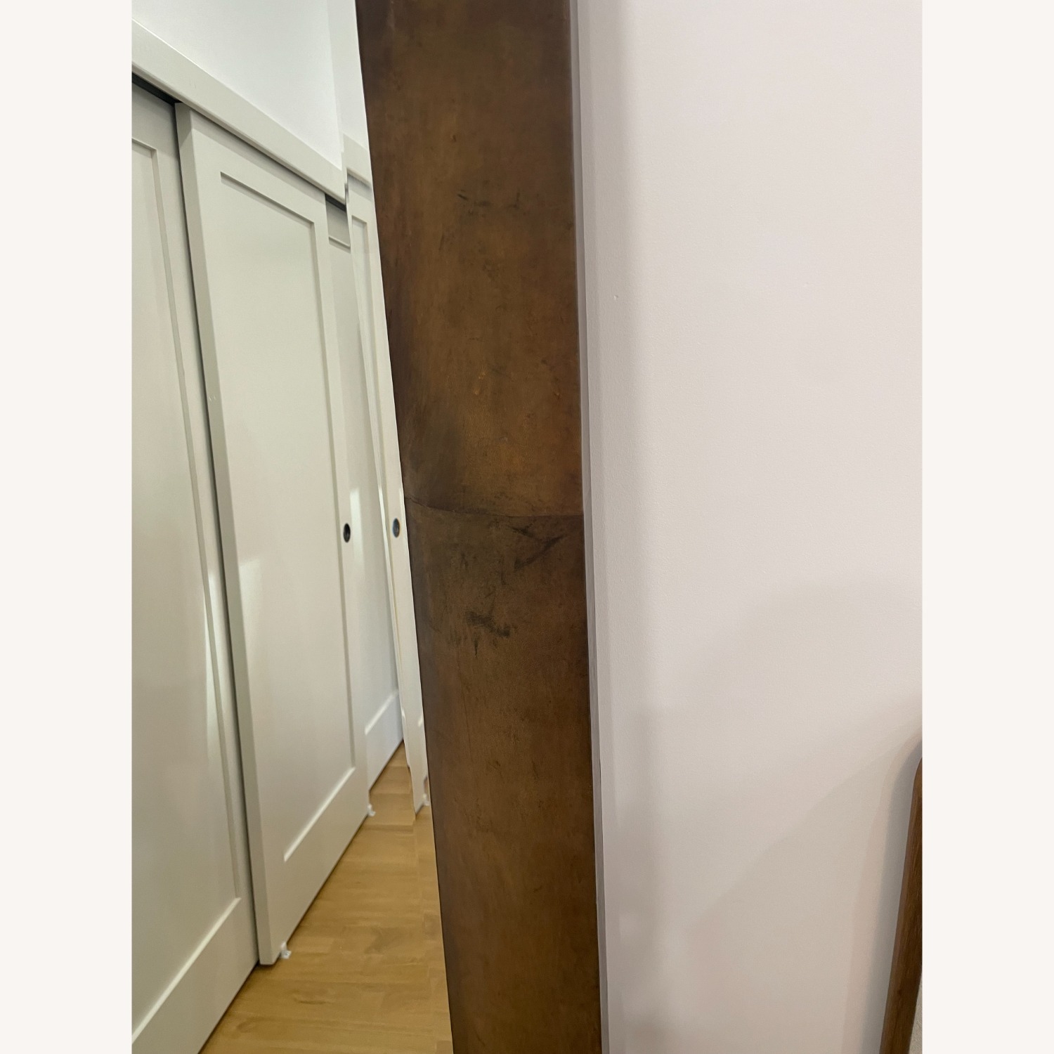 Crate & Barrel Maxx Leather & Glass Floor Mirror - image-3
