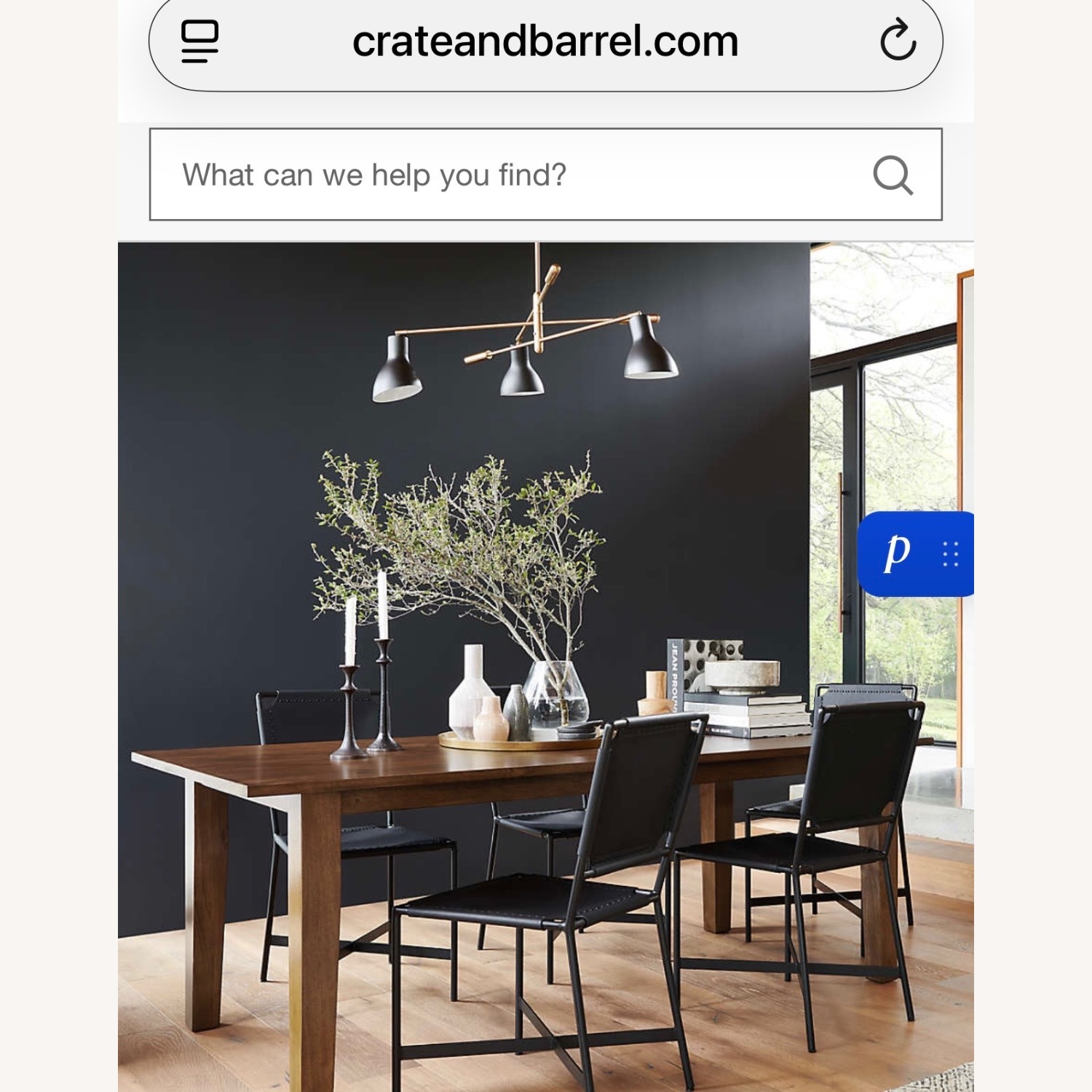 Crate & Barrel Black Dining Chairs - image-2
