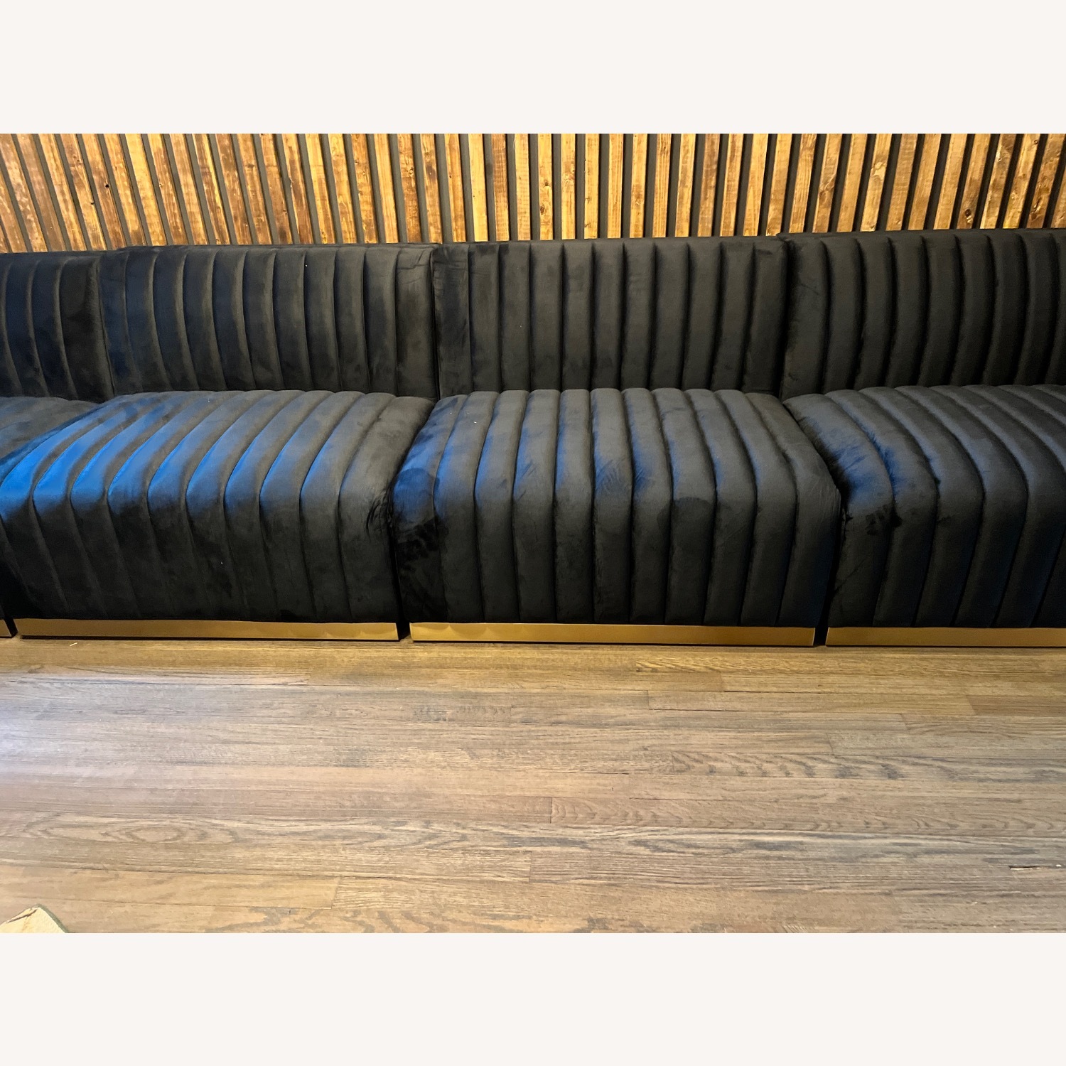 Modway Conjure Black Velvet 3+ Seater Sofa - image-4