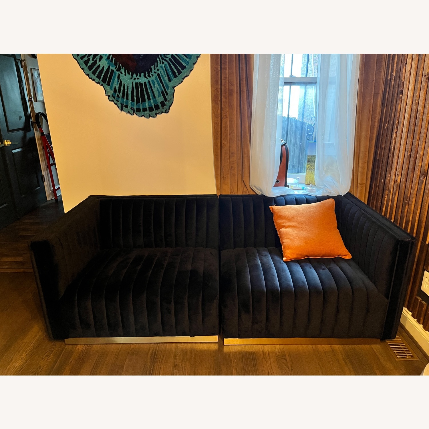 Modway Conjure Black Velvet 3+ Seater Sofa - image-6