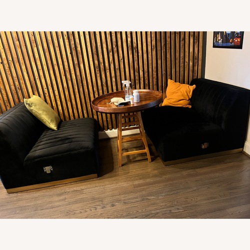 Used Modway Conjure Black Velvet 3+ Seater Sofa for sale on AptDeco