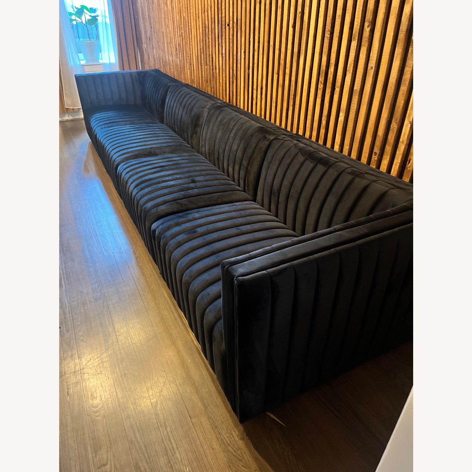 Modway Conjure Black Velvet 3+ Seater Sofa - image-5