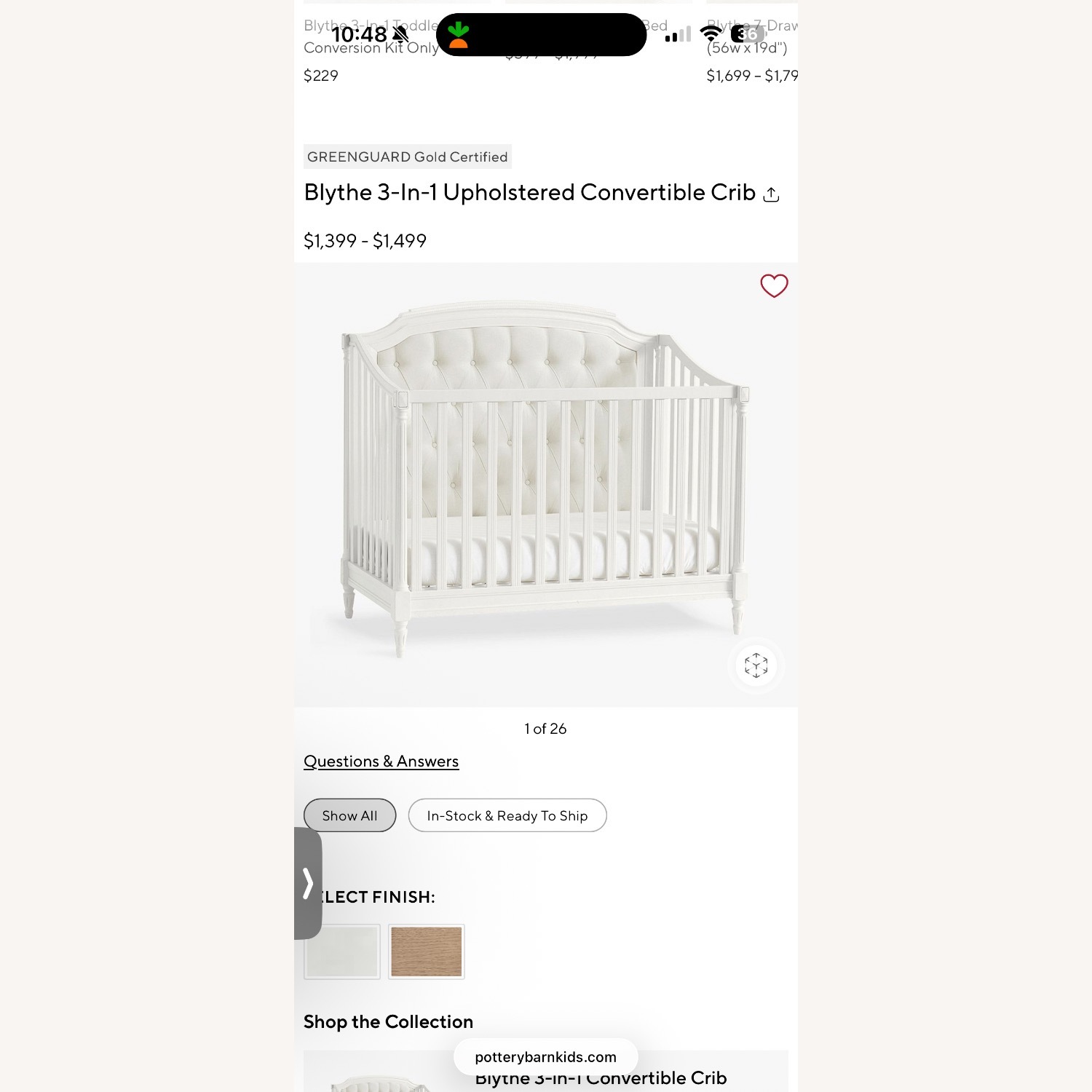 Pottery Barn Kids Blythe White Crib - image-7