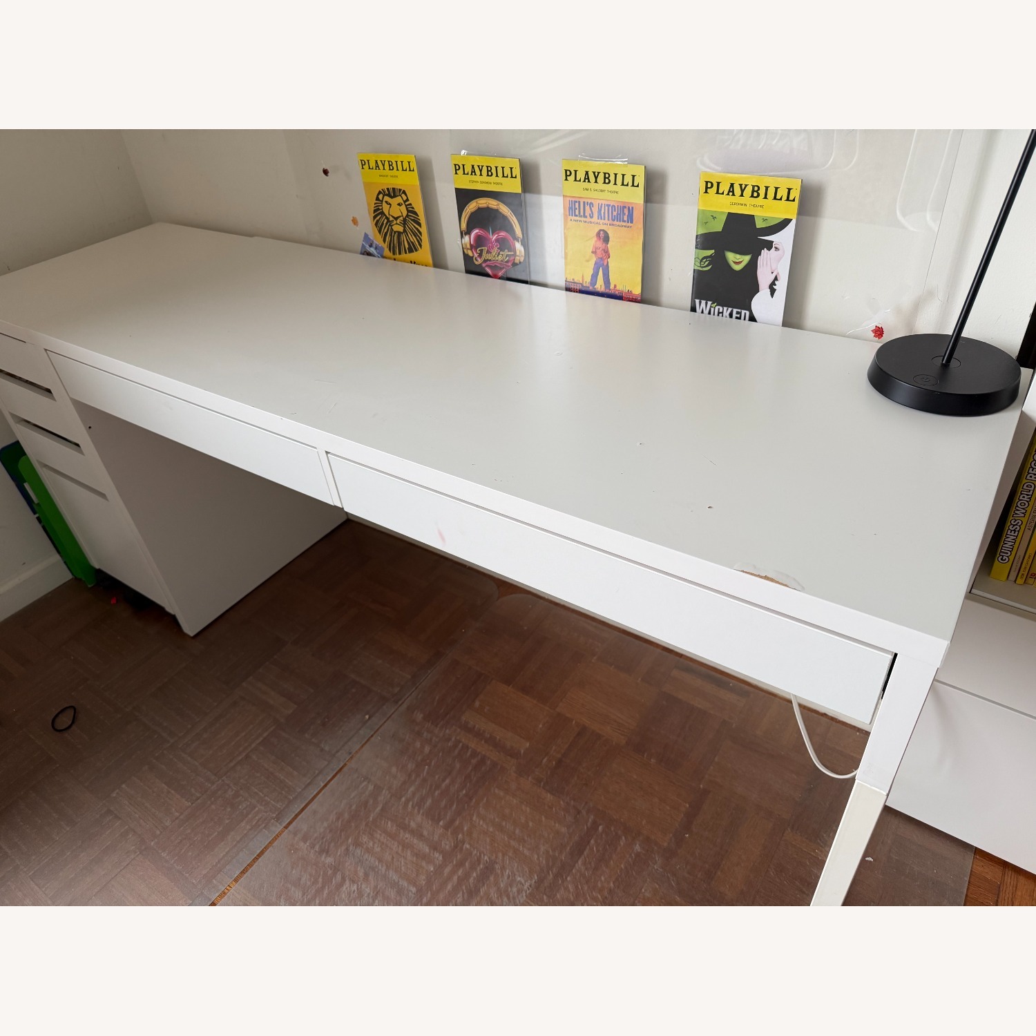 IKEA Micke White Desk Chairs and Shelve - image-3