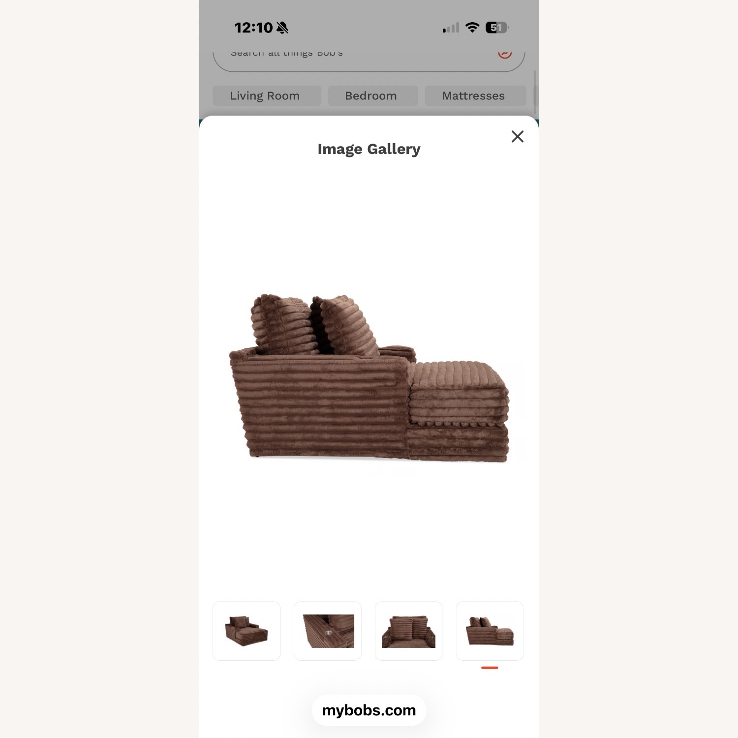 Bob's Discount Furniture Dark Brown Chaise Lounge - image-3