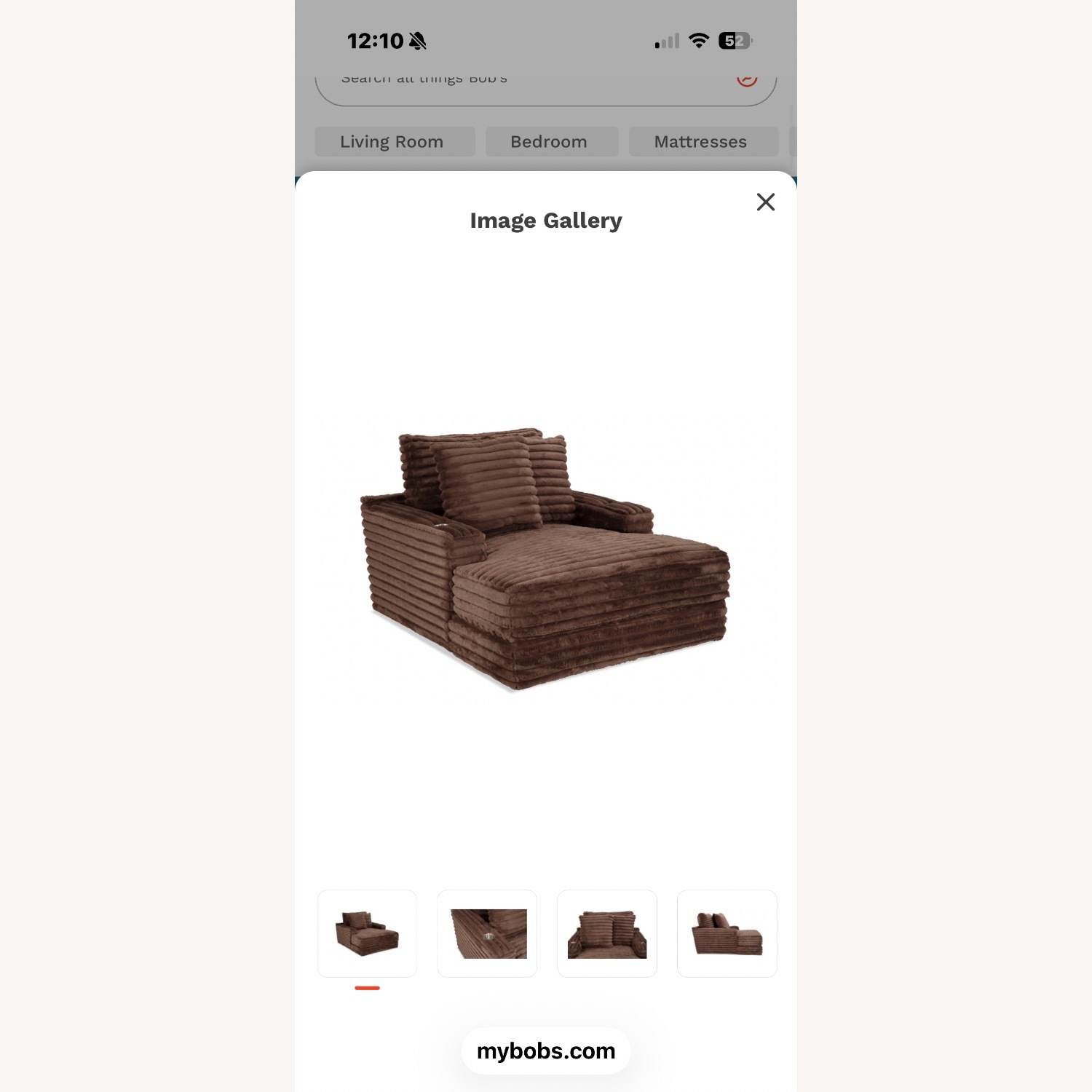 Bob's Discount Furniture Dark Brown Chaise Lounge - image-2