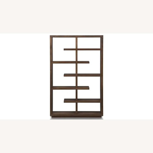 Used Crate & Barrel Elevate Dark Brown Wood Bookcase for sale on AptDeco