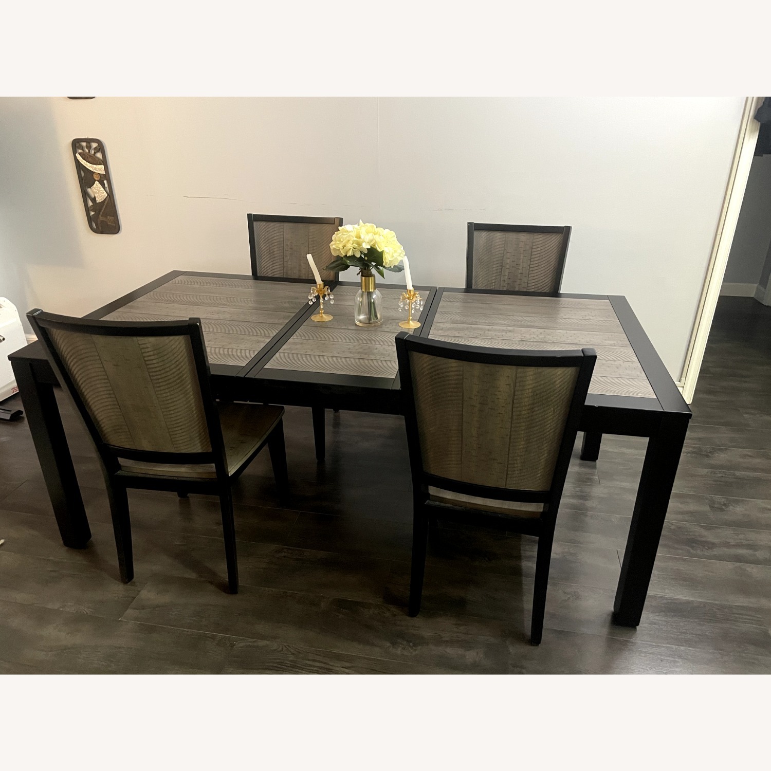 Extendable Dining Table with Chairs and Bench - image-5
