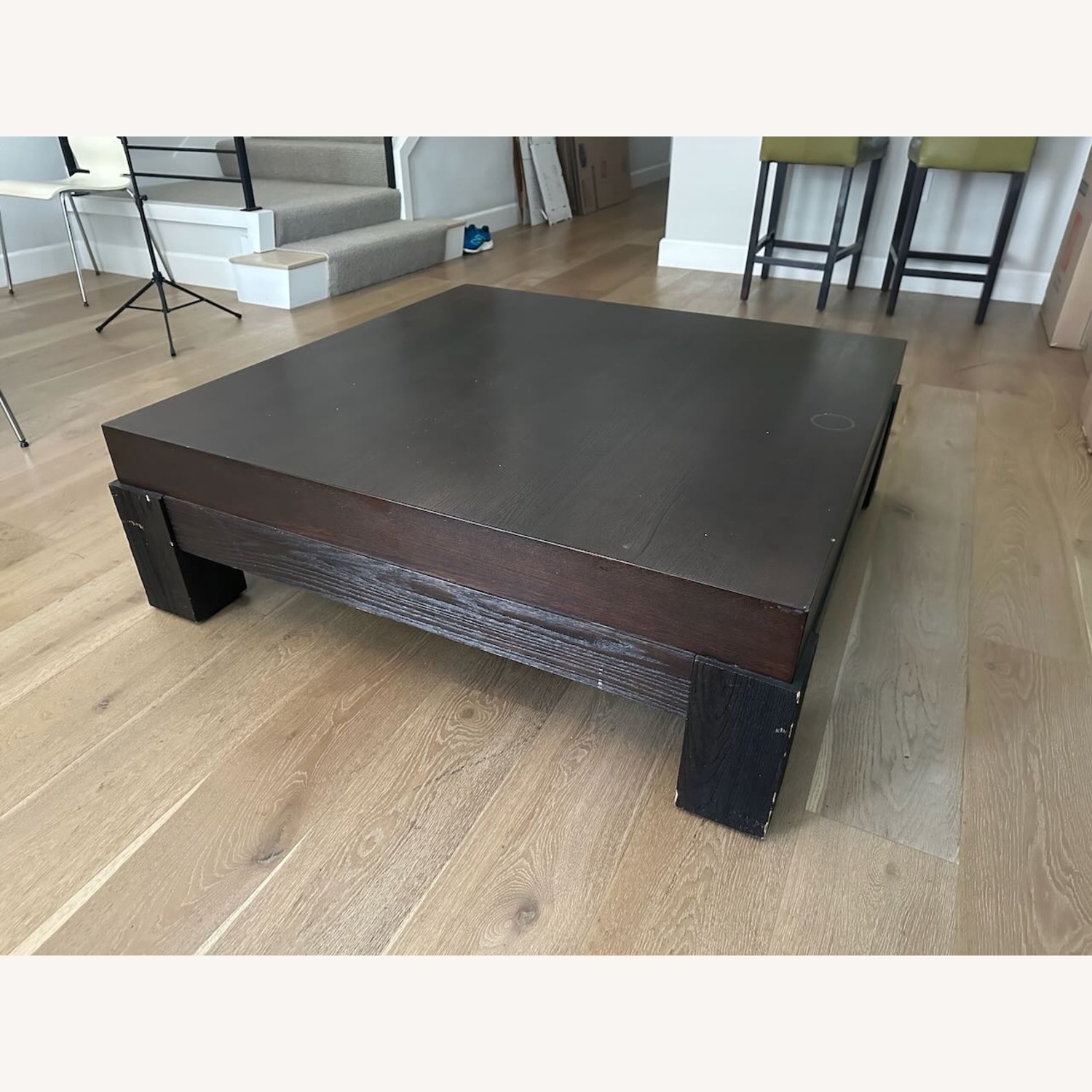 Crate & Barrel Dark Brown Wood Coffee Table - image-2