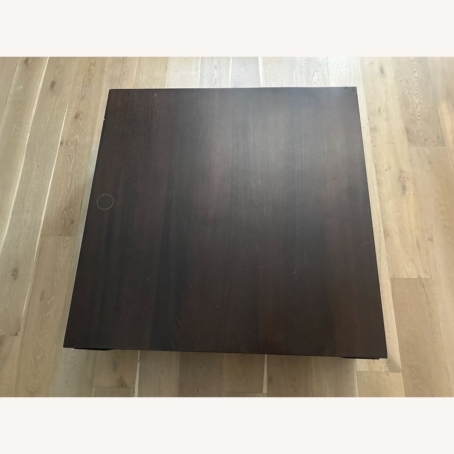 Crate & Barrel Dark Brown Wood Coffee Table - image-3
