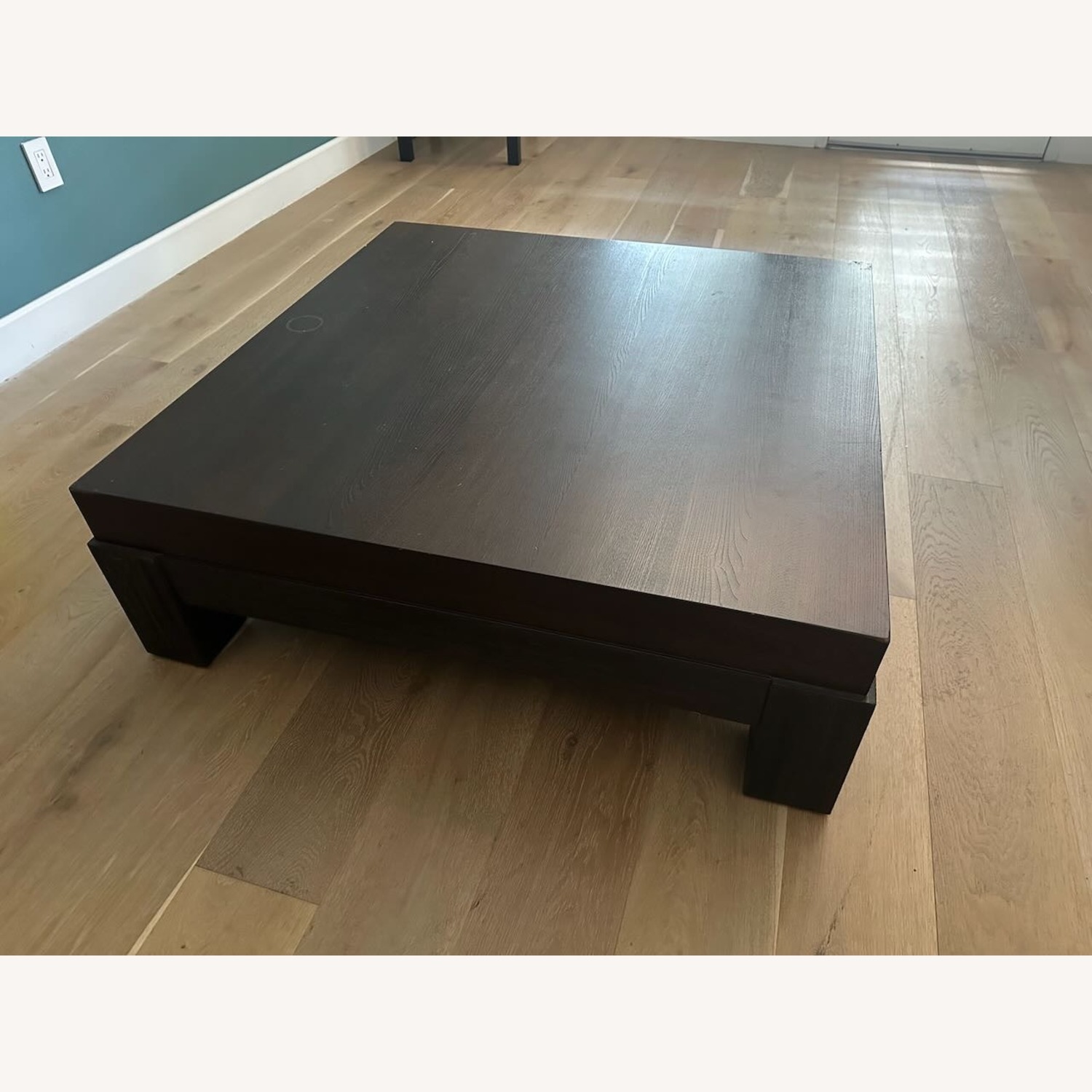 Crate & Barrel Dark Brown Wood Coffee Table - image-1