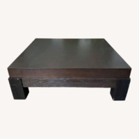 Crate & Barrel Dark Brown Wood Coffee Table