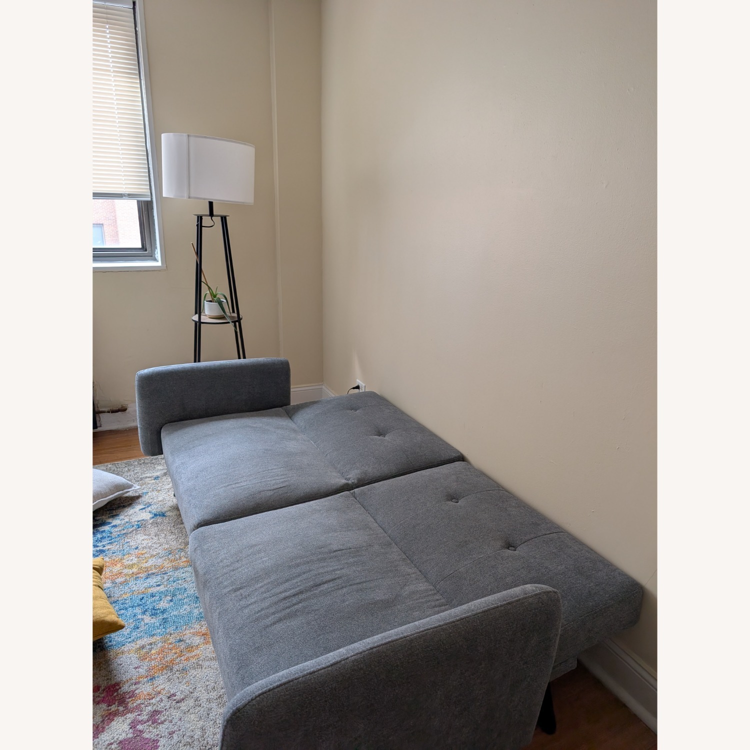 Amazon Light Gray Fabric Futon - image-1