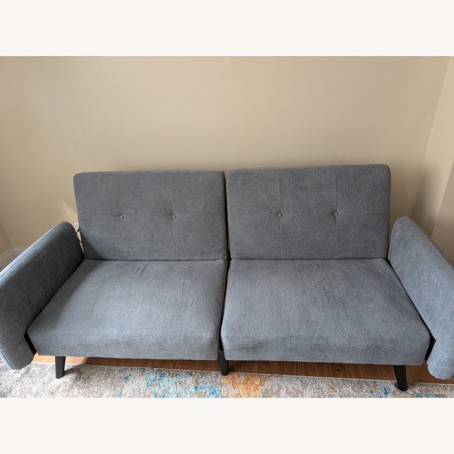 Amazon Light Gray Fabric Futon - image-3
