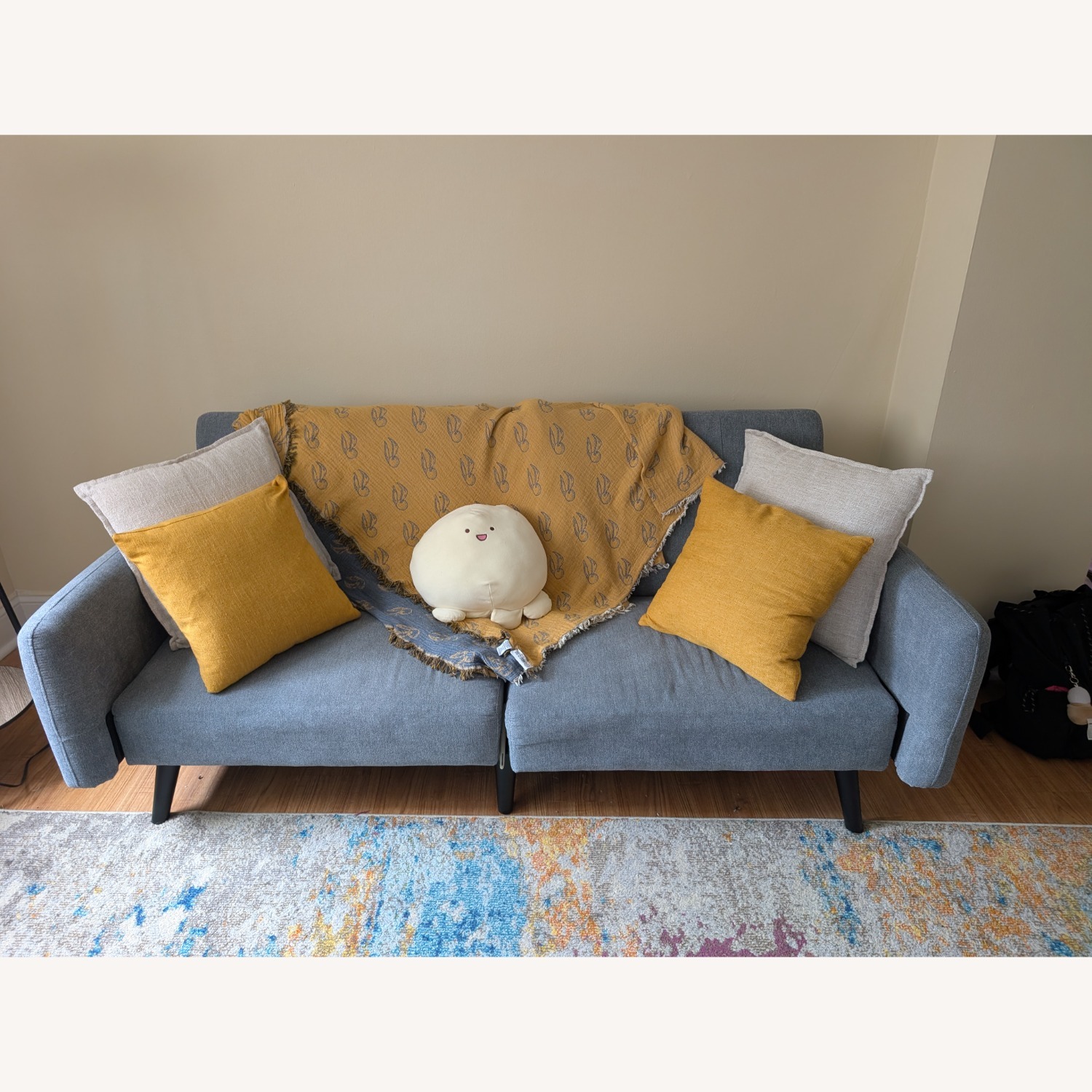 Amazon Light Gray Fabric Futon - image-4