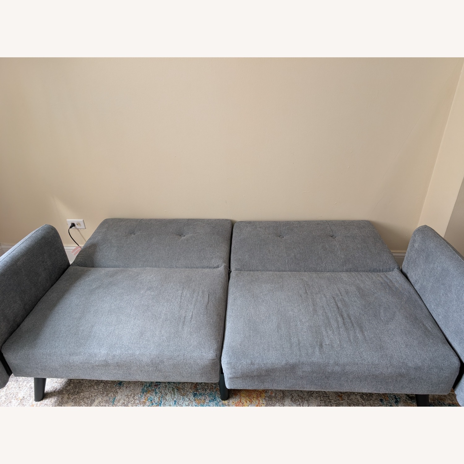 Amazon Light Gray Fabric Futon - image-2