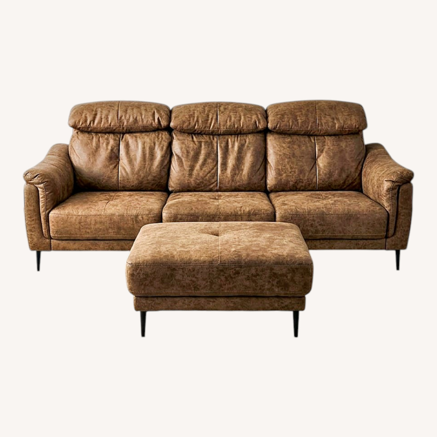 Dark Brown Microsuede 2 Piece Sectional - image-0