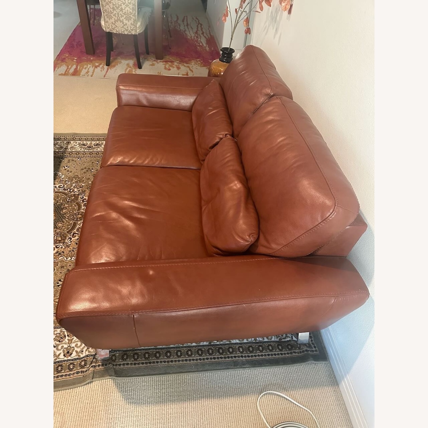 Natuzzi  Light Brown Leather 2 Seater Sofa - image-2