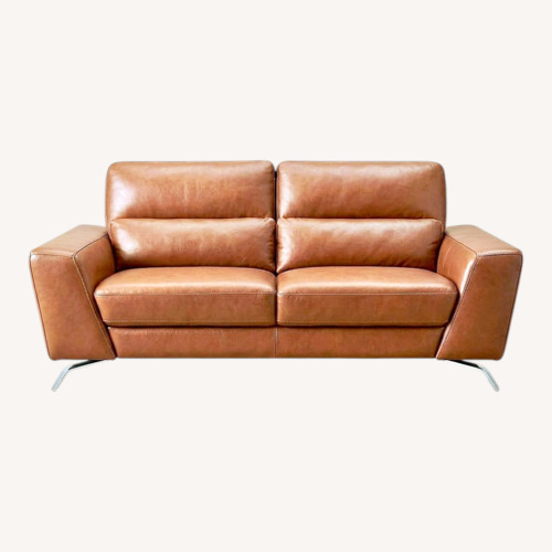 Used Natuzzi Light Brown Leather 2 Seater Sofa for sale on AptDeco