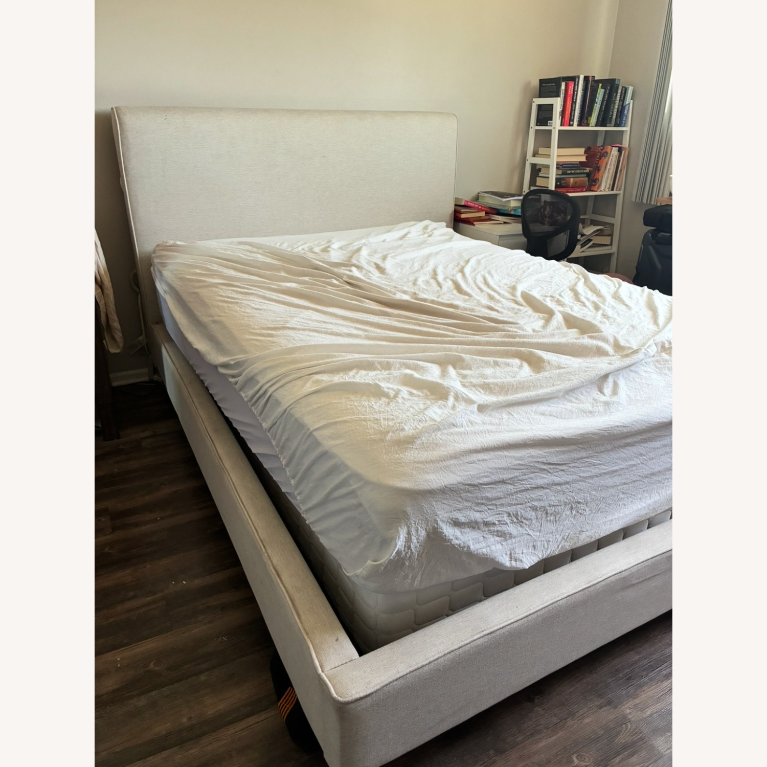 Living Spaces Dean Sand II Full Upholstered Panel Bed - image-1