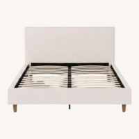 Living Spaces Dean Sand II Full Upholstered Panel Bed